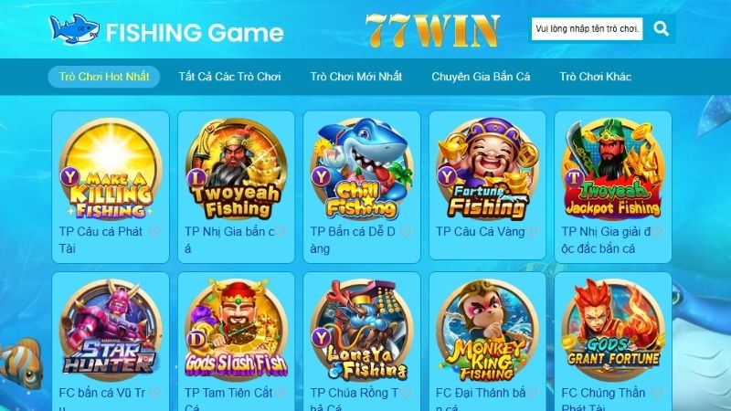 Giới thiệu sảnh bắn cá 77win đẳng cấp